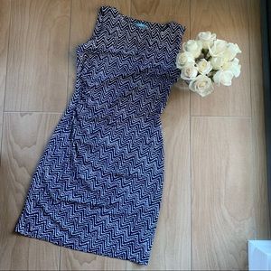 Elegant Black and White Zigzag Dress